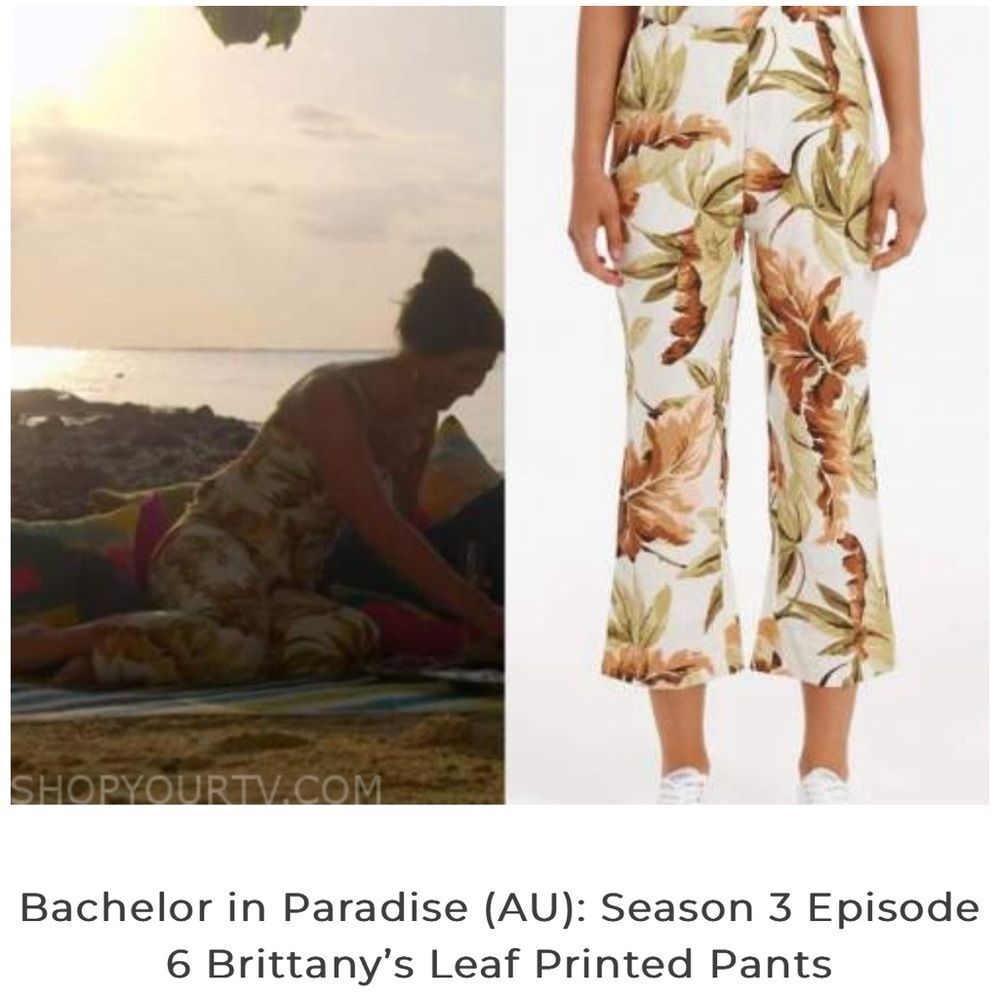 Zulu & Zephyr The Dusk Leaf Linen Cropped Pants - US Medium / AU 12